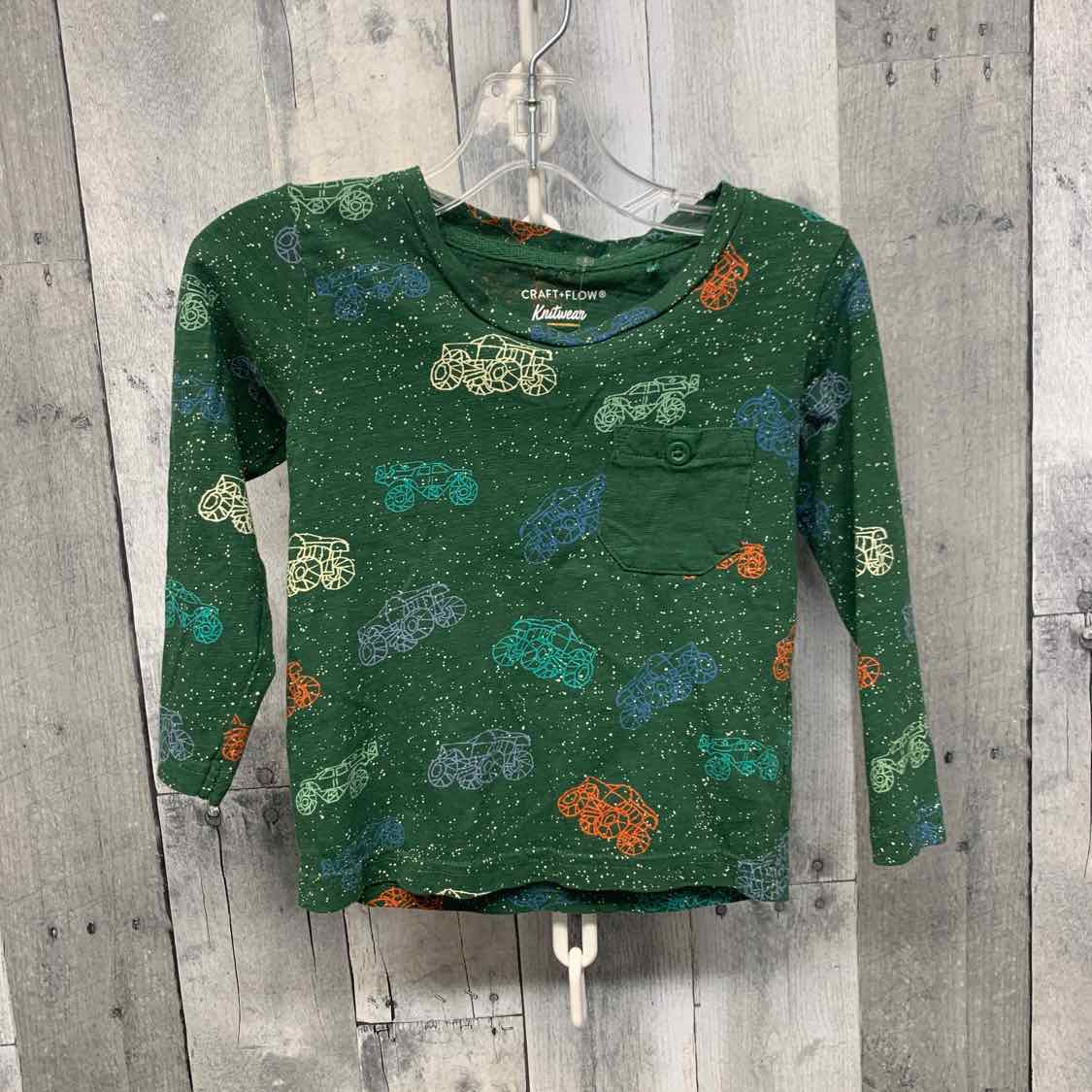 Size 2T Green Print B Brand Long Sleeve Shirt