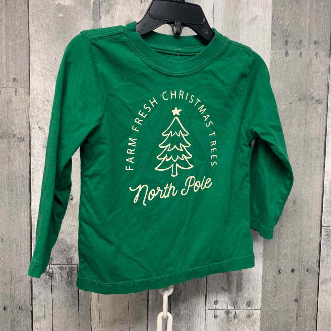 Size 2T Green/White Holiday Brands Long Sleeve Shirt