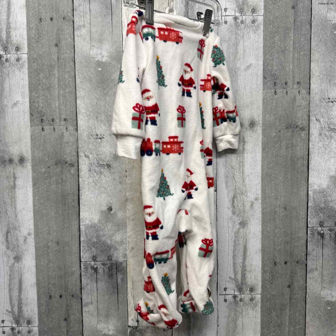 Size 6 Months White/Red Just One You Footy PJs