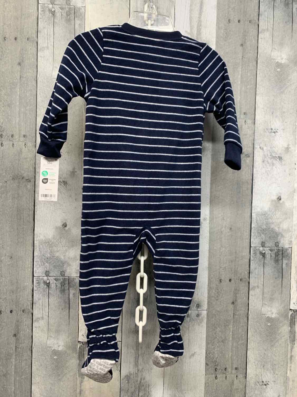 Size 12 Months Navy/White Carter's Footy PJs