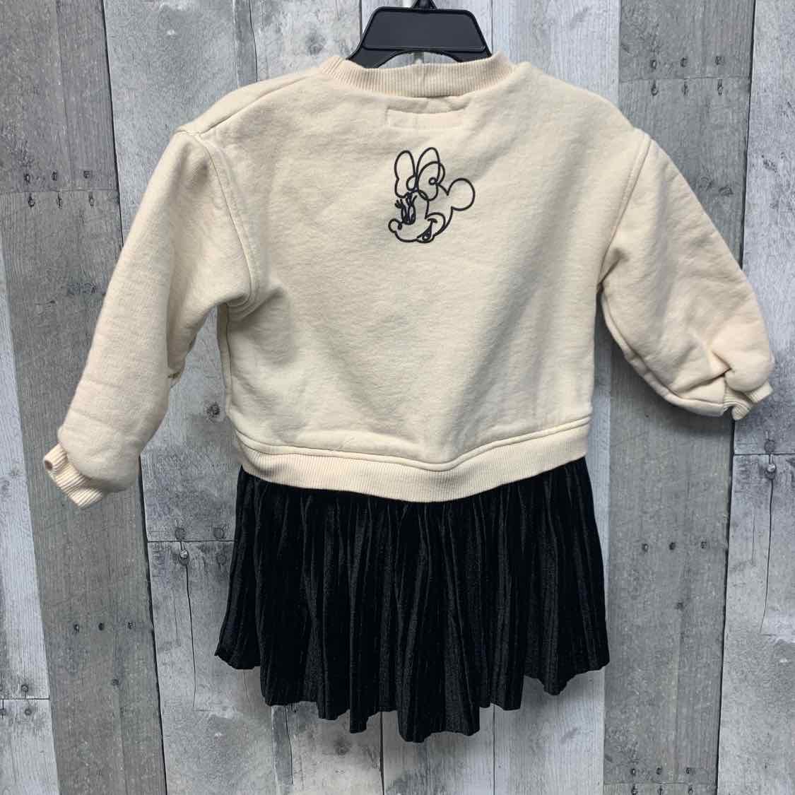 Size 3T Ivory/Black Zara LS Dress
