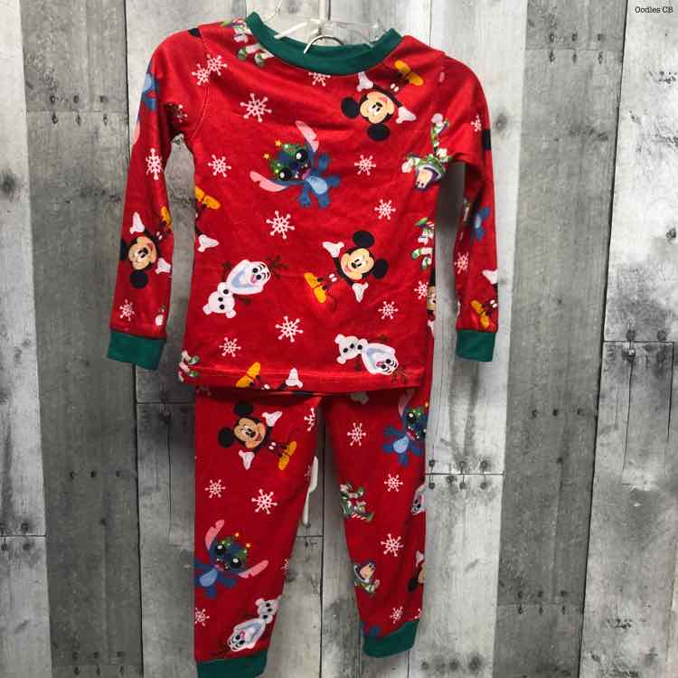 Size 3T Red Print Disney 2pc PJs