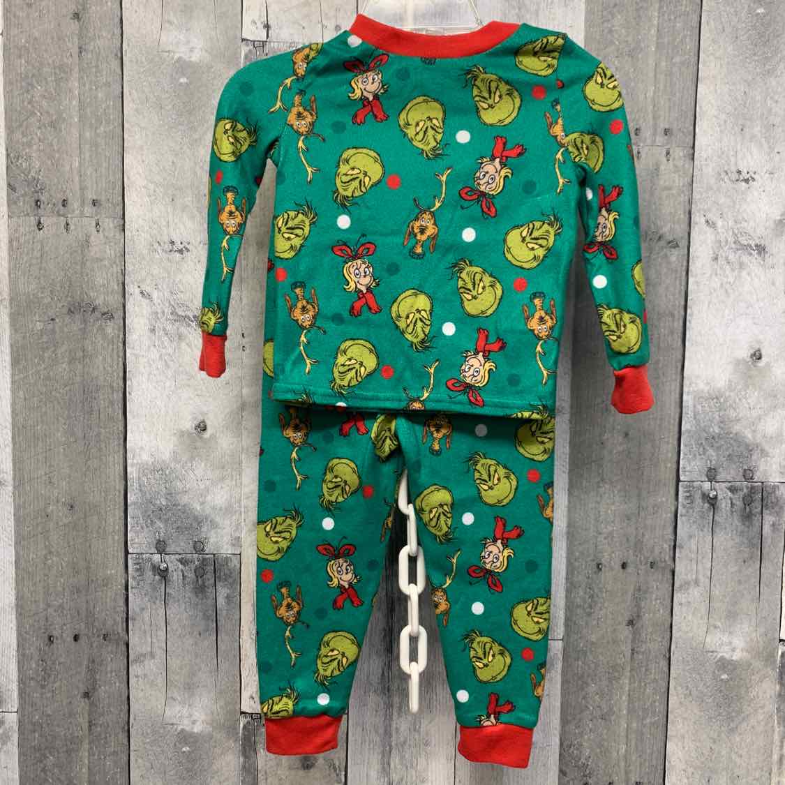 Size 2T Green Graphic Dr Seuss 2pc PJs