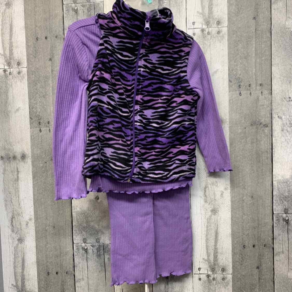 Size 3T Purple Animal Print Kidgets Shirt/Leggings