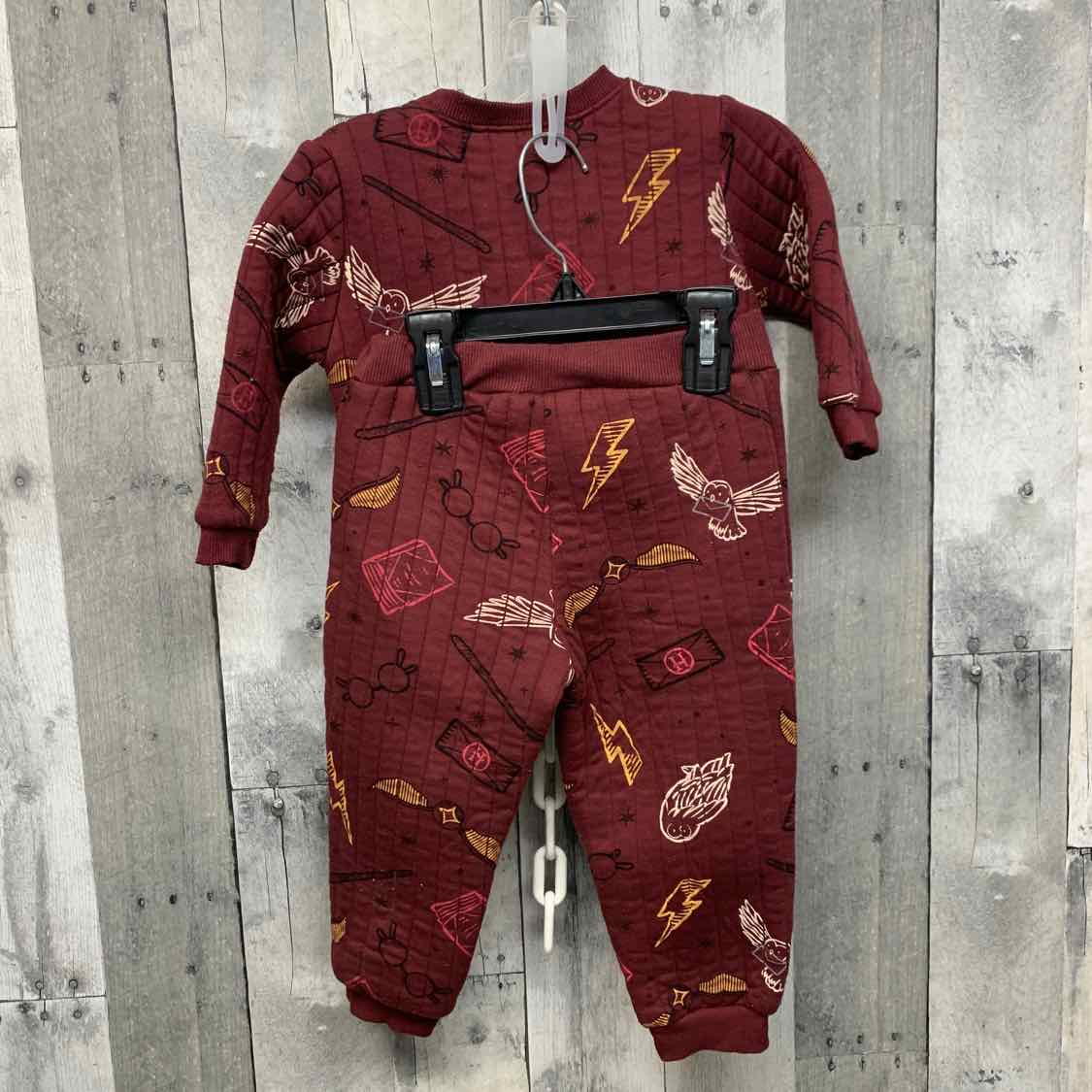 Size 24 Months Burgundy Print Harry Potter Sweats - 2pc