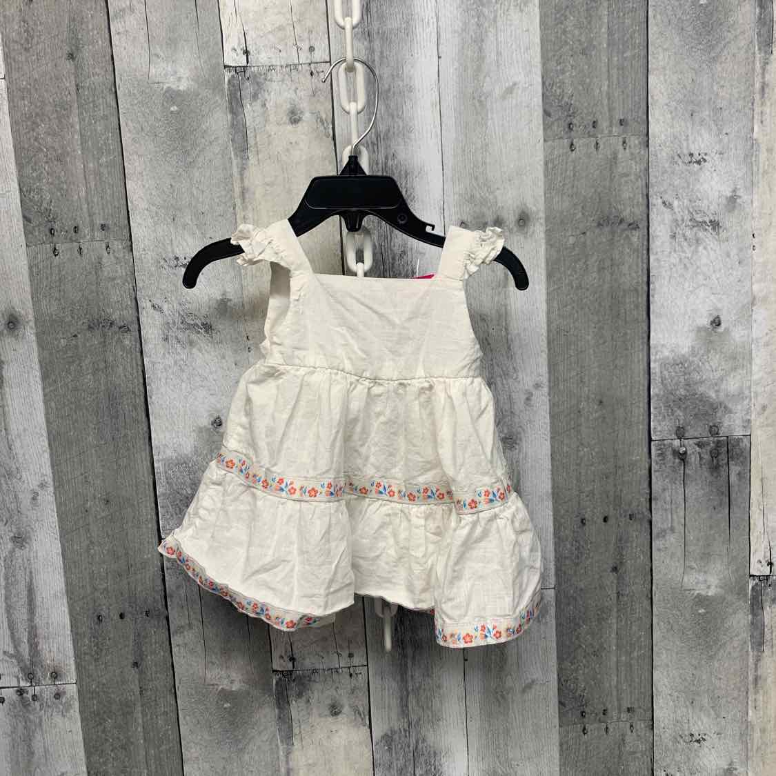 Size 6-9 Months White Floral Print B Brand Dress