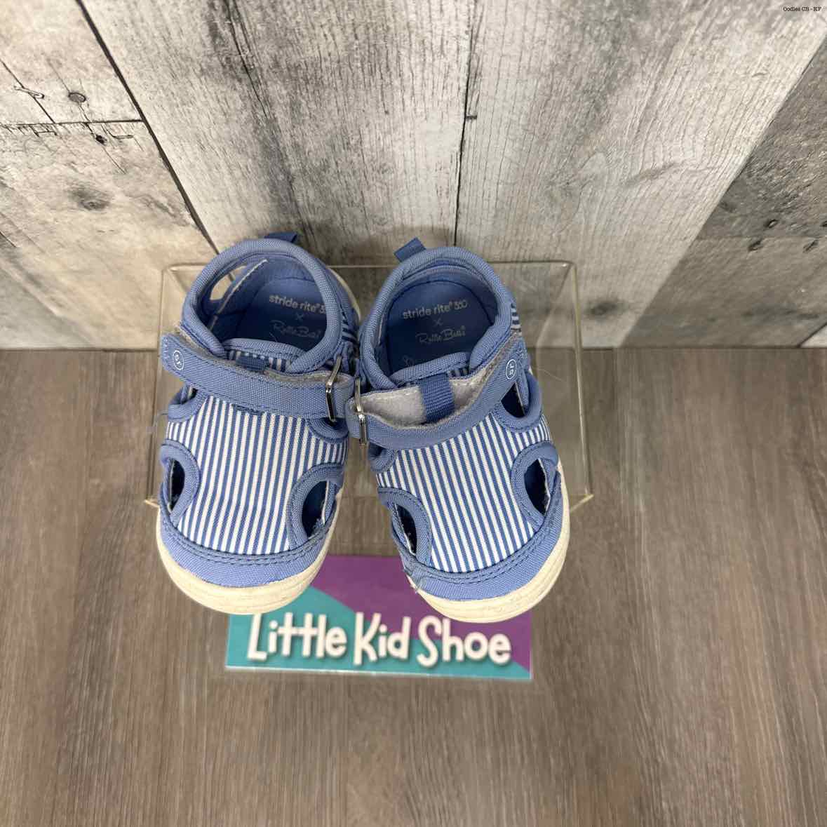Size 5 Blue Striped Stride Rite Sneakers