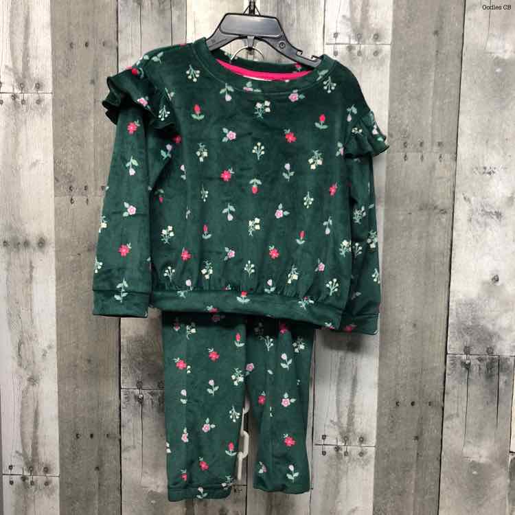 Size 3T Green Print Carter's Shirt/Pants