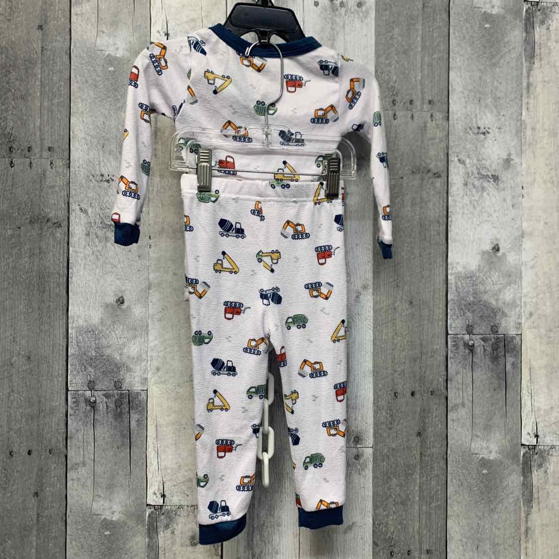 Size 18 Months White Print Mid Brand 2pc PJs