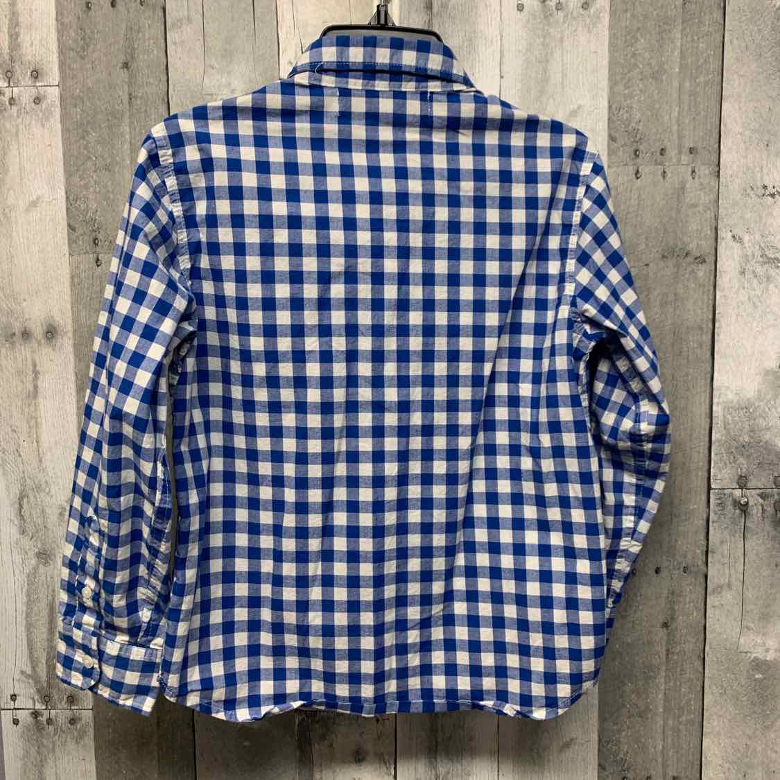 Size 8 Blue Checker Old Navy LS Button Up