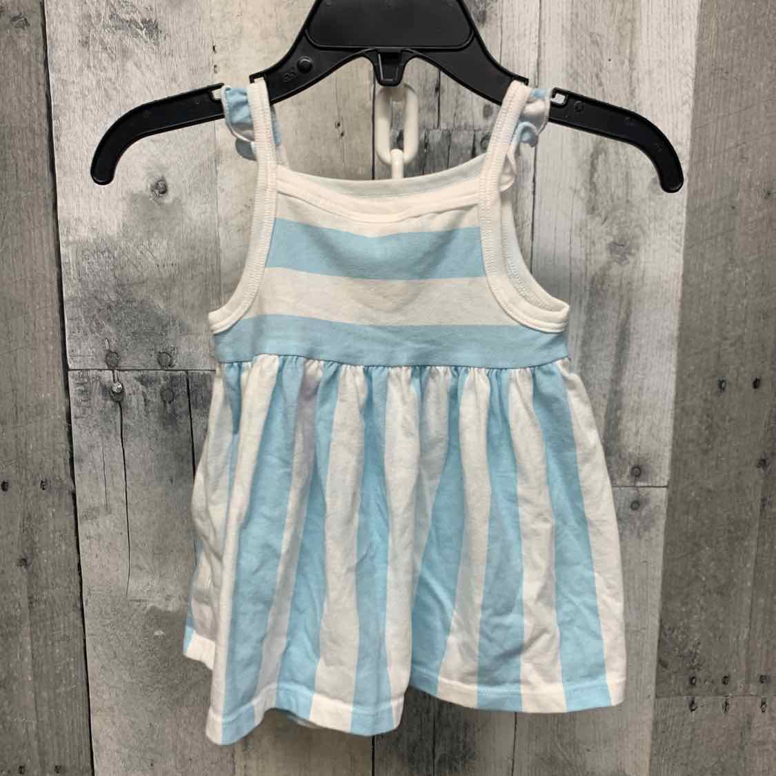 Size 0-3 Months Blue Striped First Impressions Dress