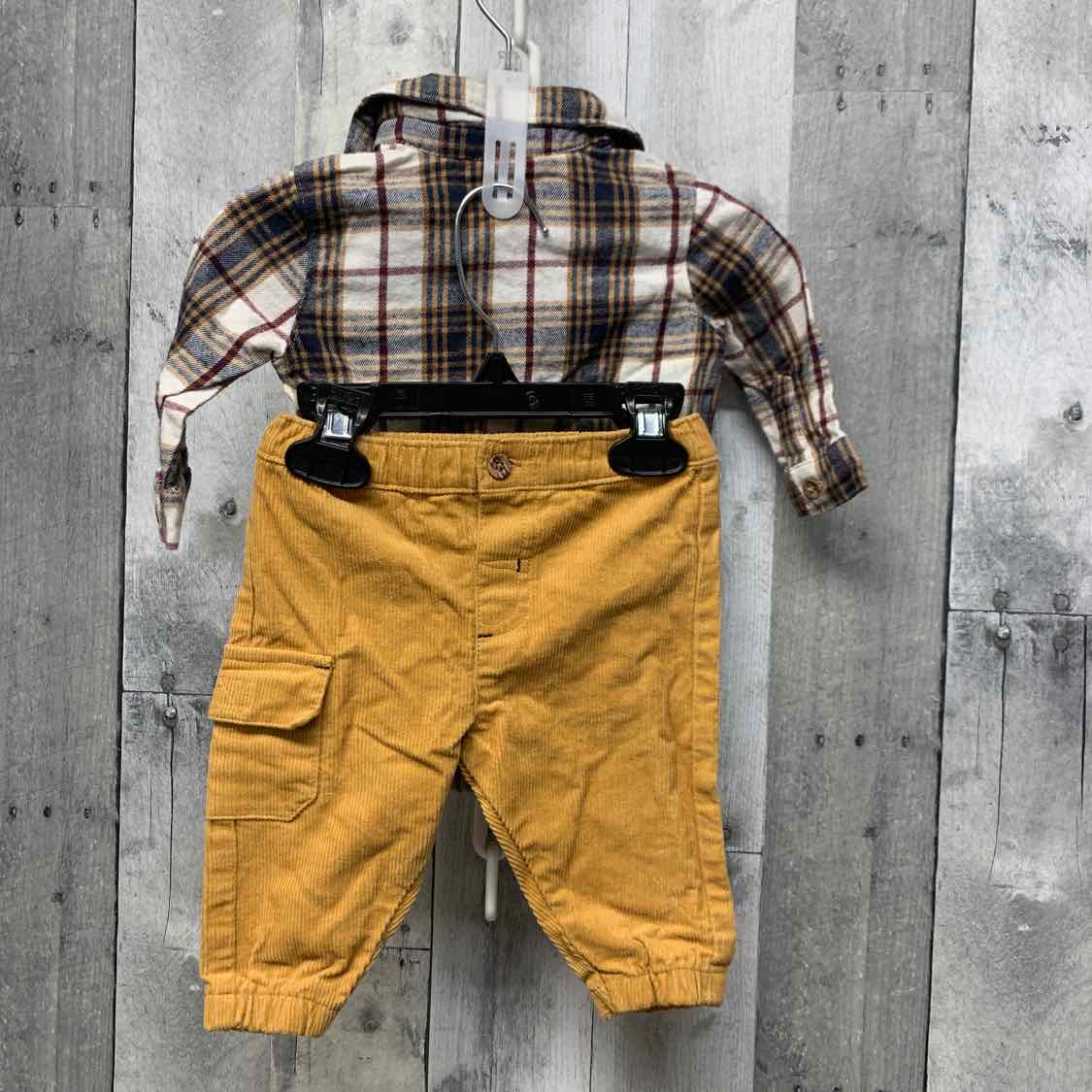 Size 3-6 Months Navy/Tan Little Lad Shirt/Pants