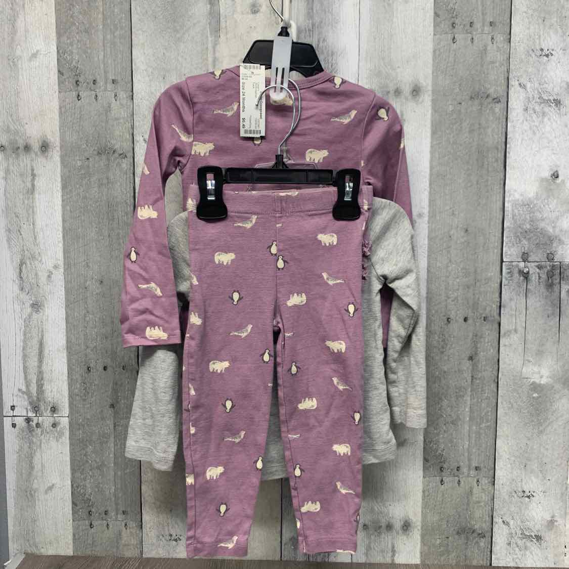 Size 24 Months Purple/Gray Carter's Shirt/Leggings