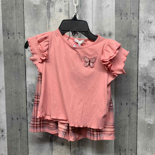 Size 6 Pink Plaid Btween Shirt/Shorts