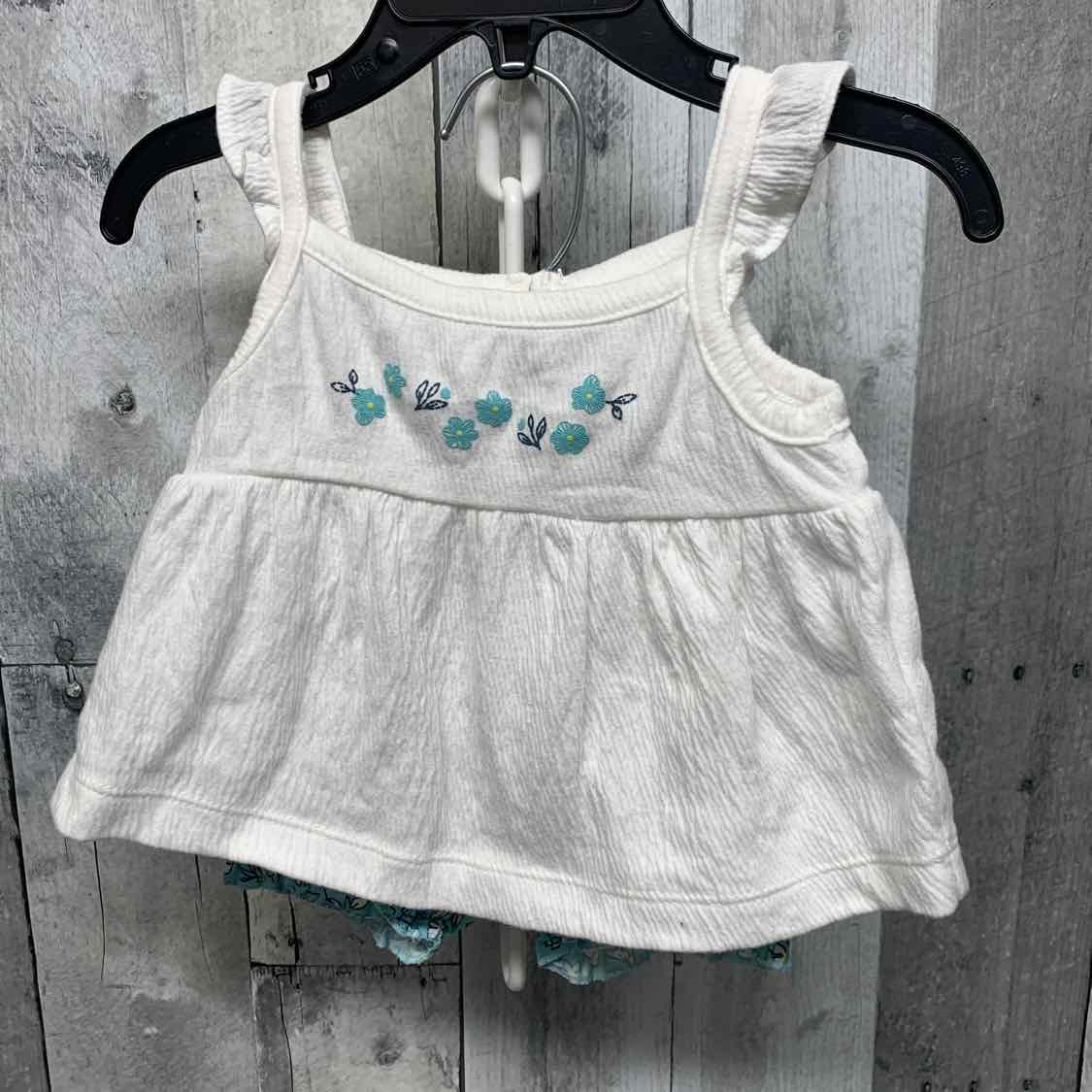 Size 6 Months White/Blue Carter's Shirt/Shorts