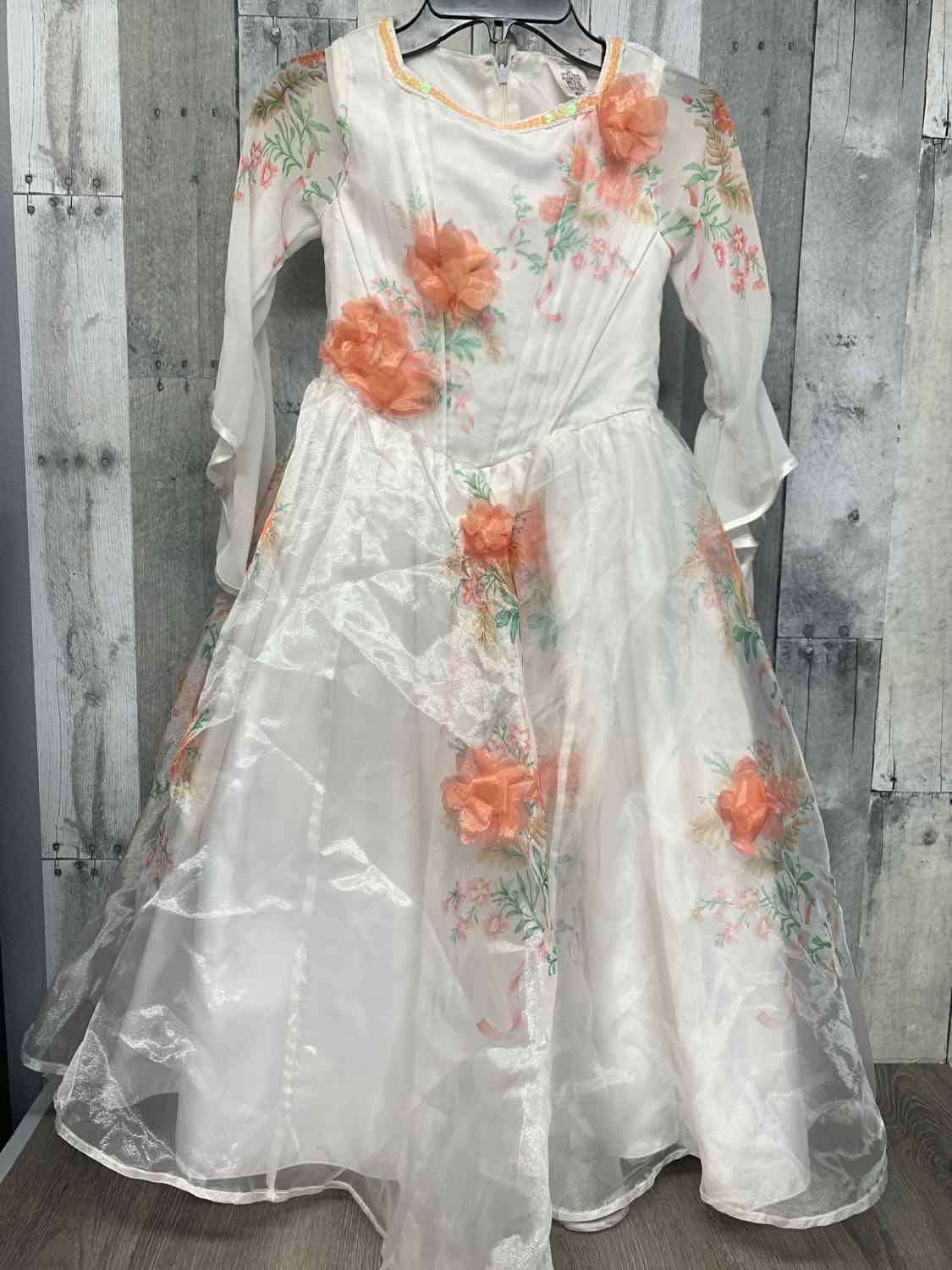 Disney Store White Floral Print Size 5/6 Halloween Costume - Big Kid