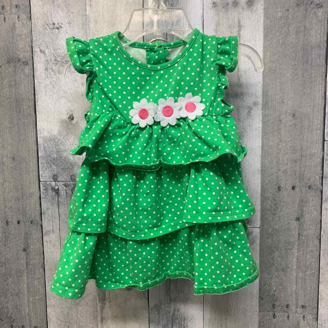 Size 12 Months Green/White B Brand 2pc Dress
