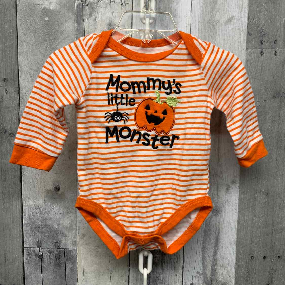 Size 6 Months Orange Striped Baby Essentials Bodysuit