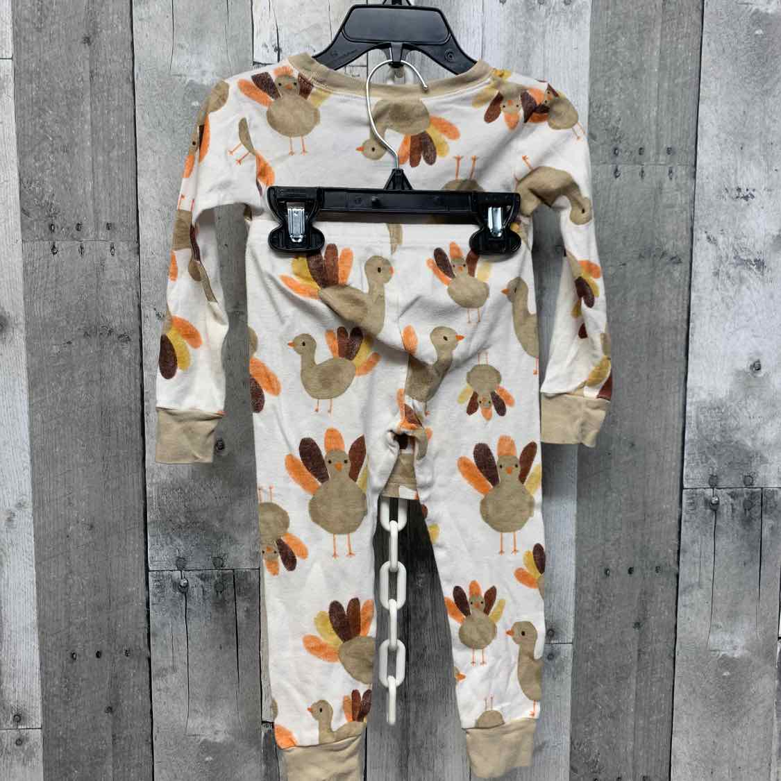 Size 2T White/Tan Carter's 2pc PJs