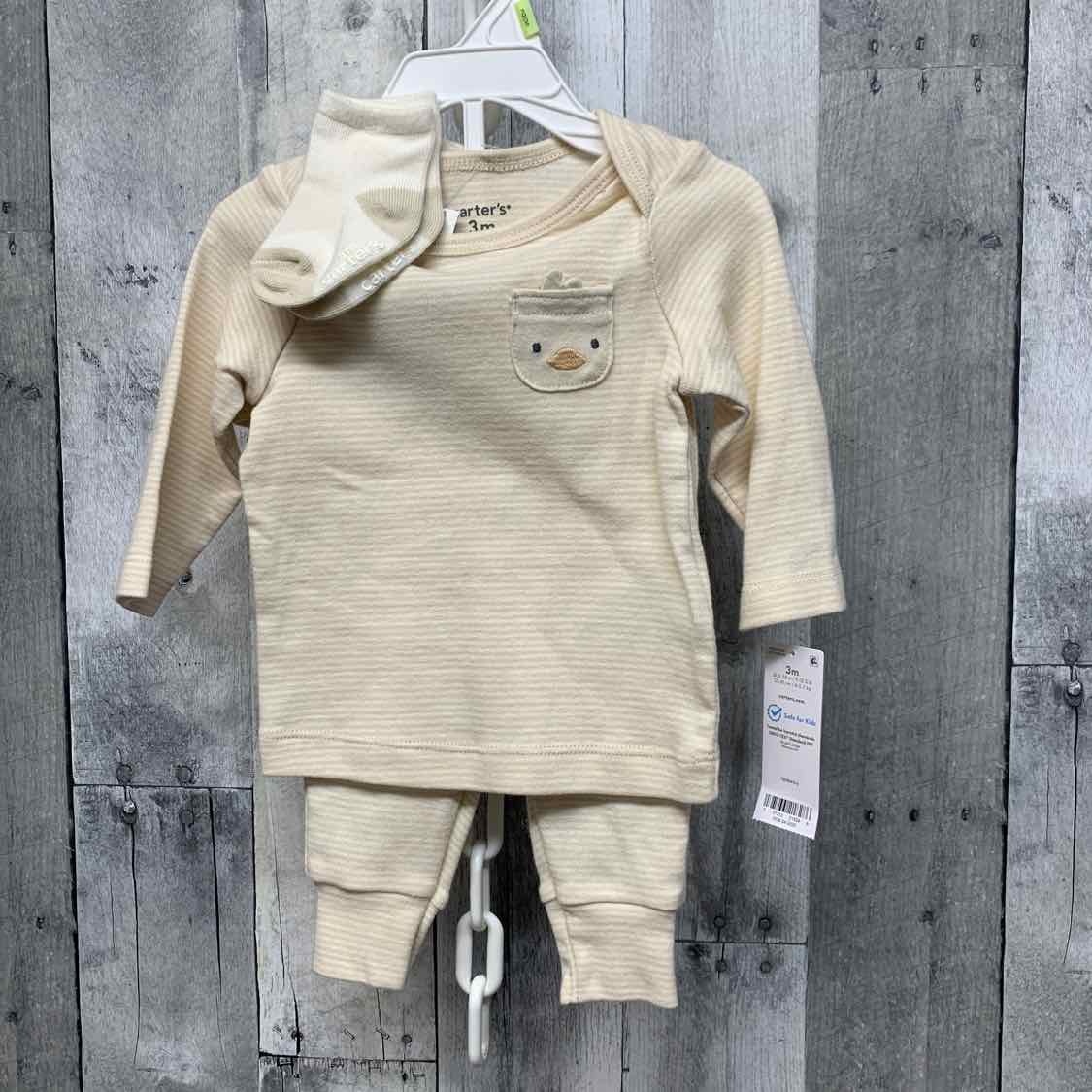 Size 3 Months Tan/White Carter's Shirt/Pants