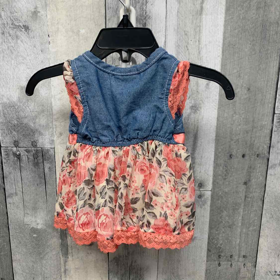 Size 0-3 Months Denim/Pink Mid Brand Dress