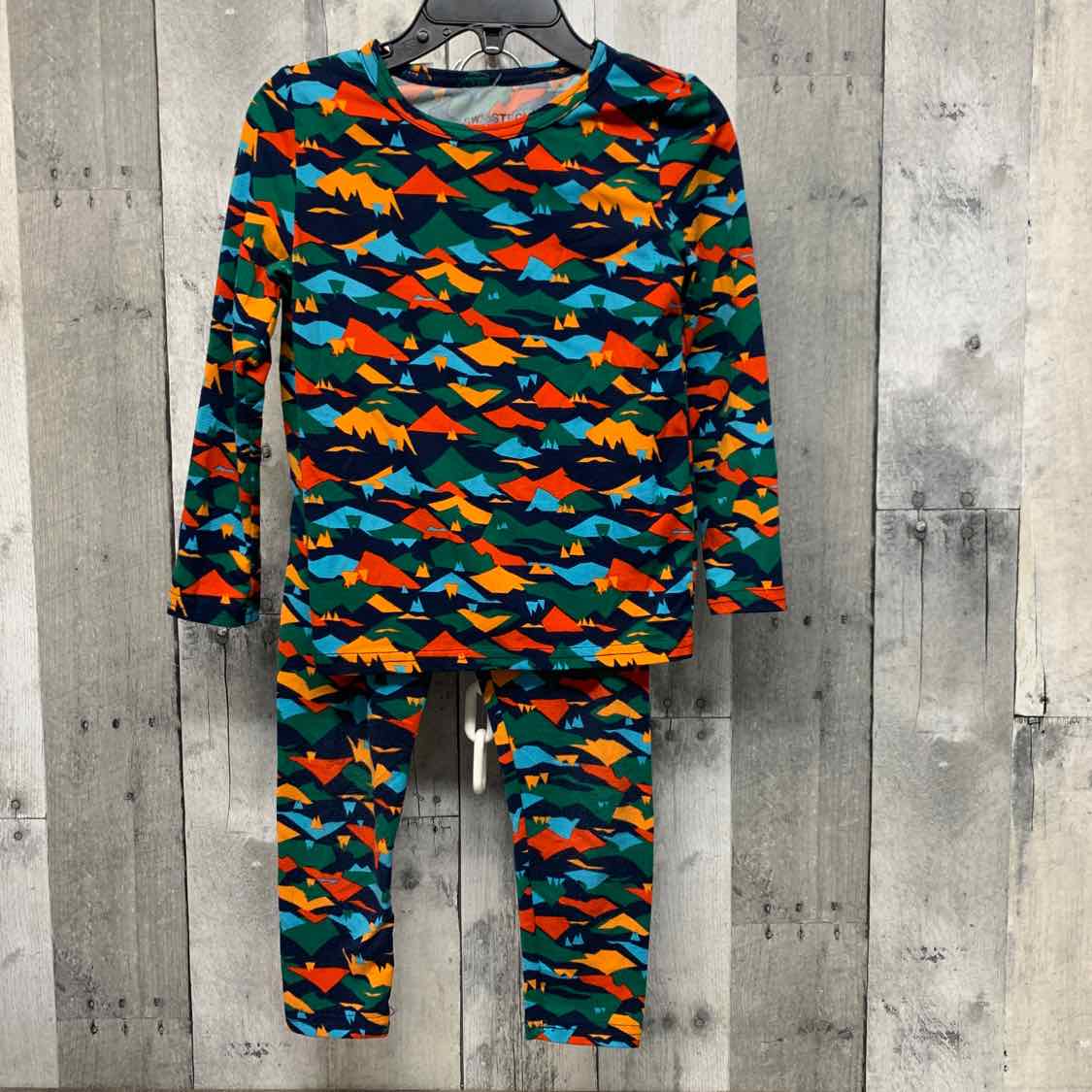 Size 2T/3T Green/Navy Swiss Tech 2pc PJs