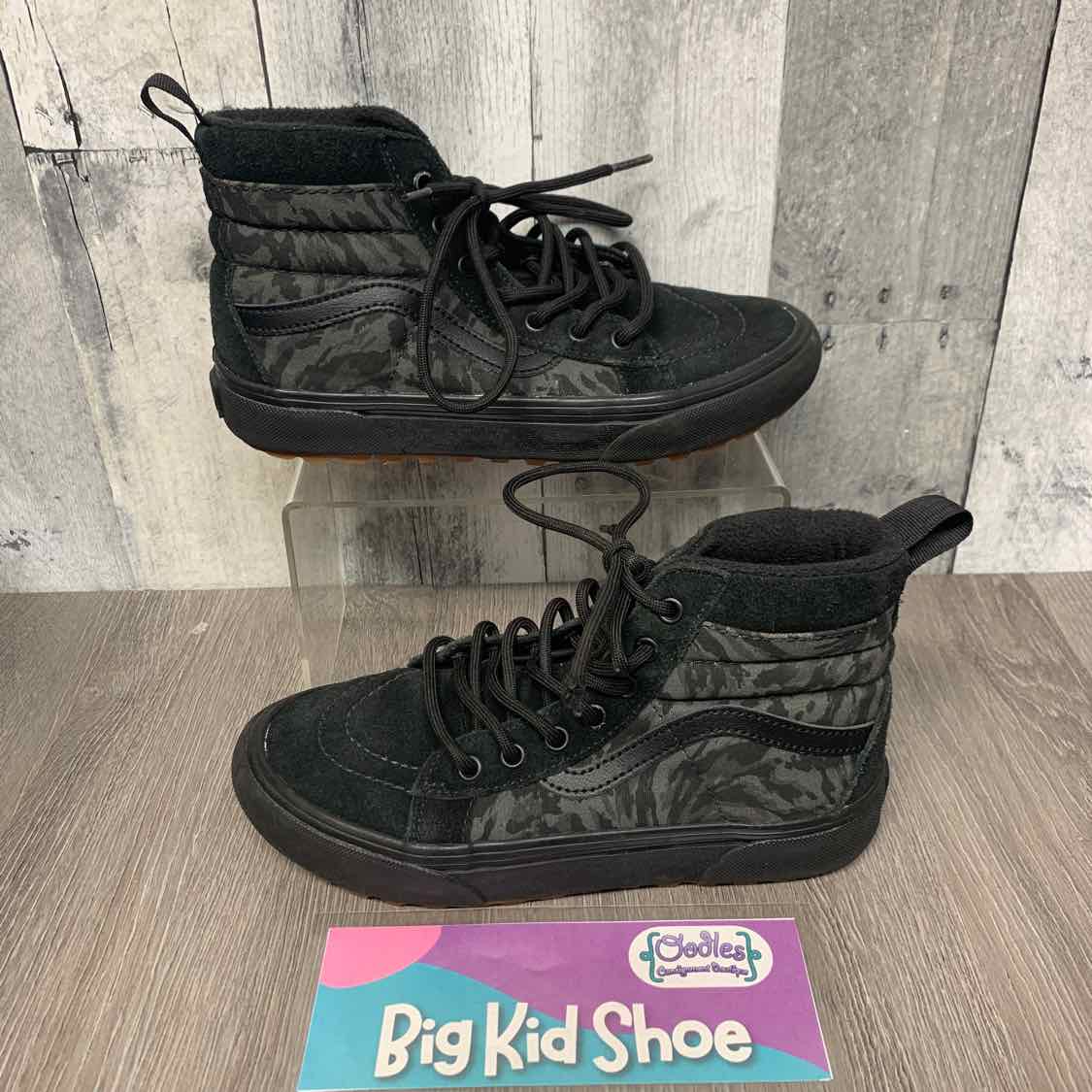 Size 3 Black Print Vans Sneakers