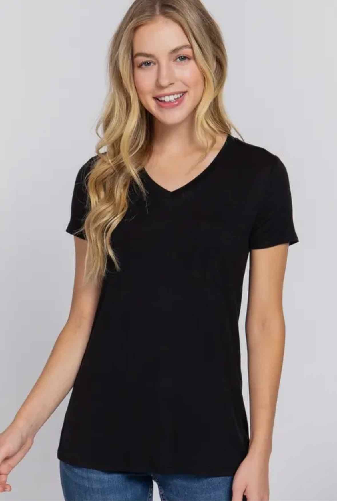 Short Sleeve V Neck W/ Pocket Jersey Top
