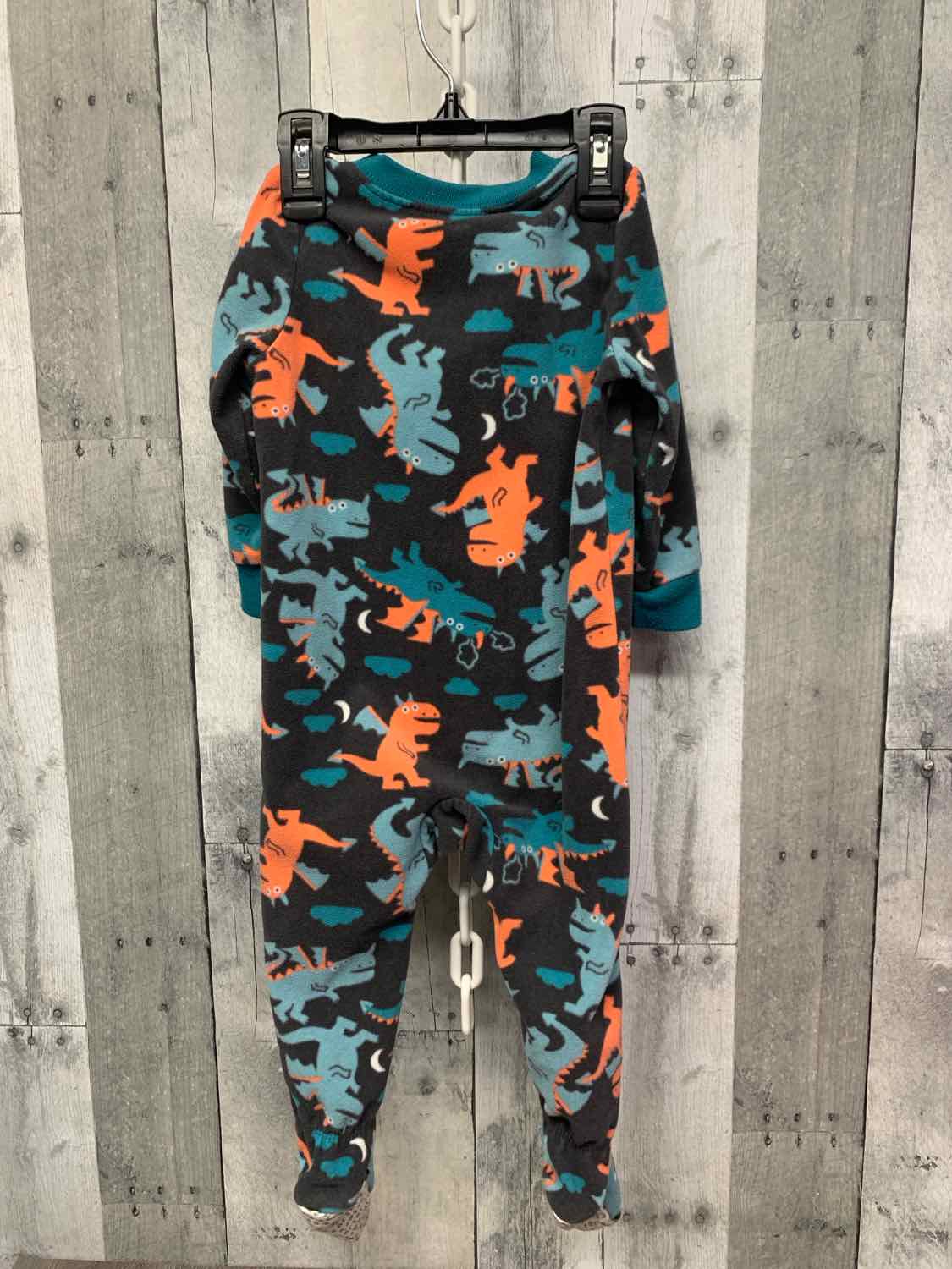 Size 18 Months Gray/Teal Carter's Footy PJs