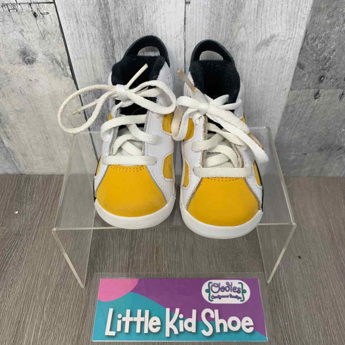 Size 5 White/Yellow Sport Brand Sneakers