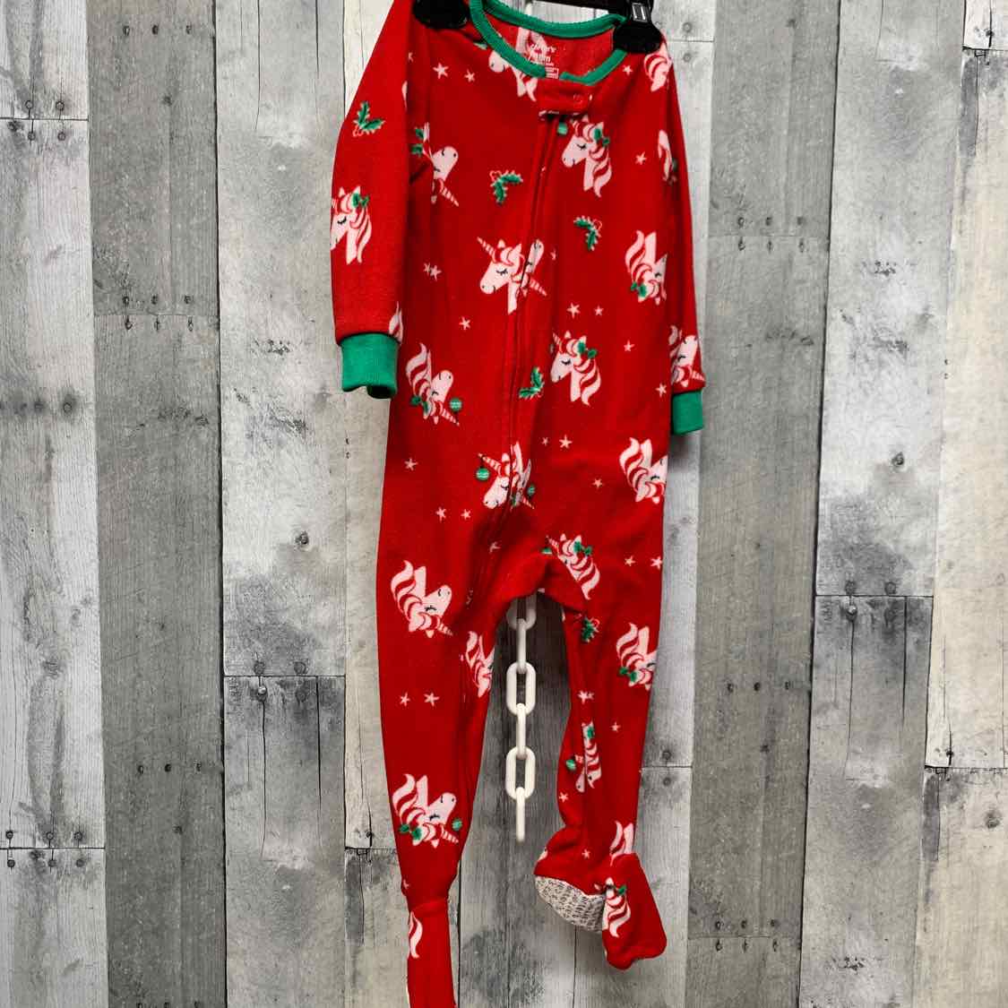 Size 18 Months Red Print Carter's Footy PJs