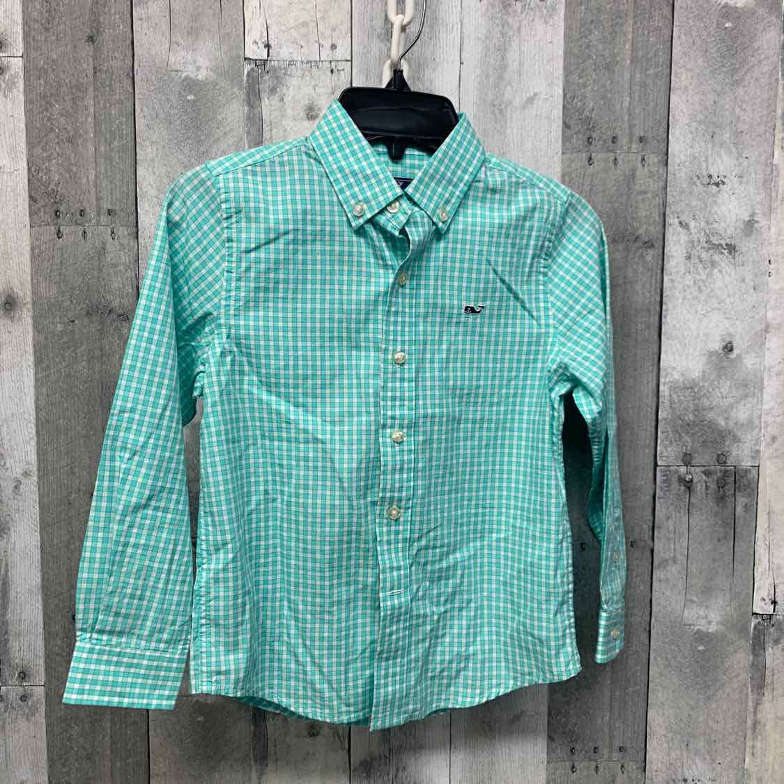 Size 6 Green Plaid Vineyard Vines LS Button Up