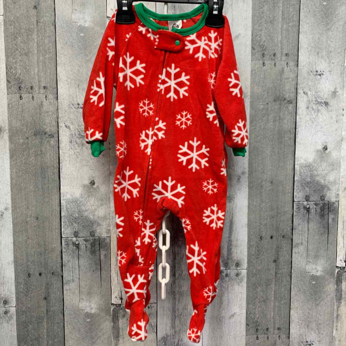Size 6-9 Months Red/Green Gerber Footy PJs