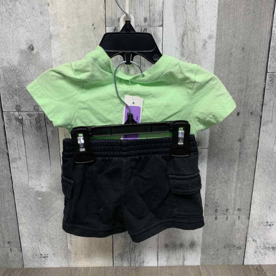 Size 3 Months Green/Black Sport Brand Shirt/Shorts