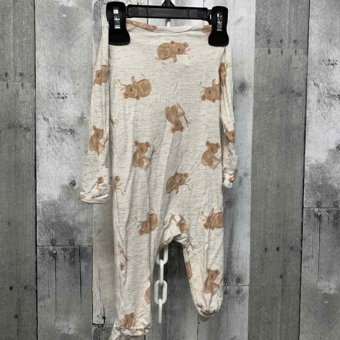 Size 3 Months Gray Print Just One You Footy PJs