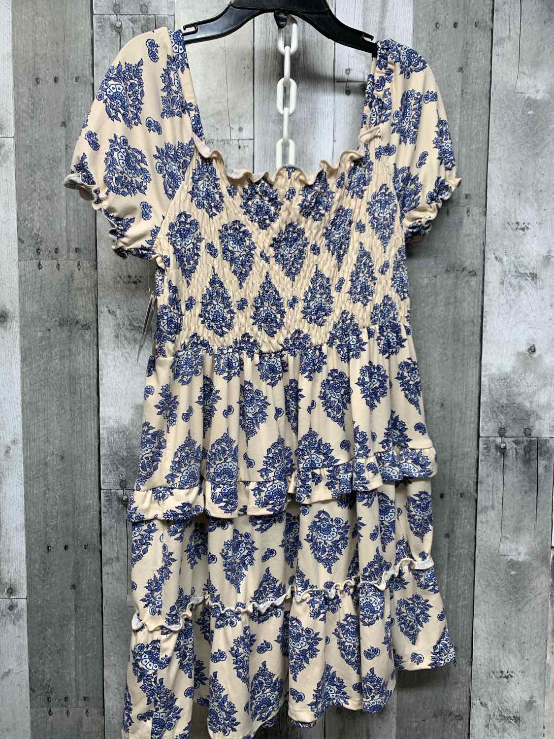 Size 10 Ivory/Blue Btween Dress