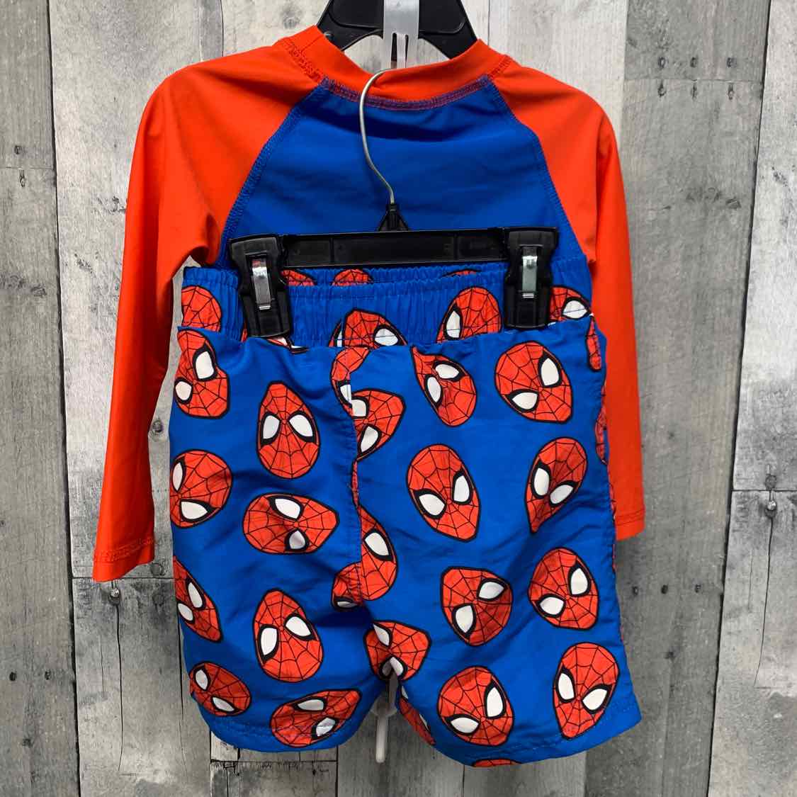Size 2T Blue/Red Marvel 2pc+ Swim Top/Trunks