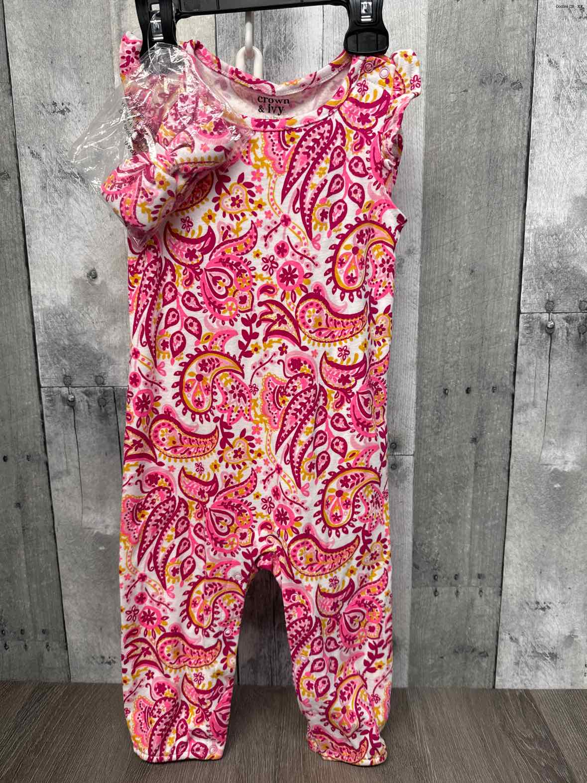 Size 18 Months Pink Print Crown & Ivy Romper