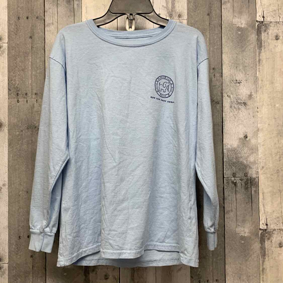 Size Large Blue Graphic Name Brand Long Sleeve Shirt