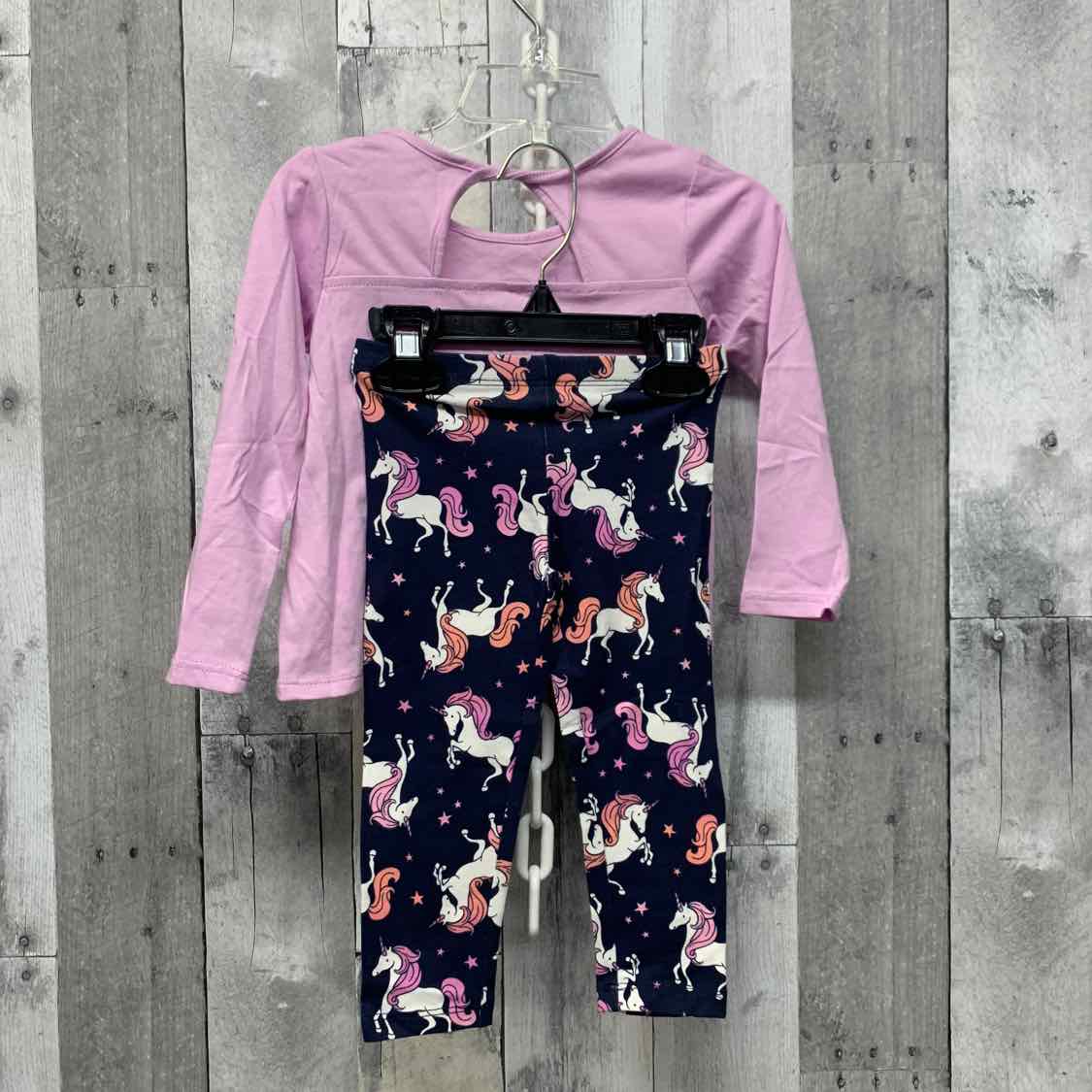 Size 18-24 Months Pink/Navy Children's Place Shirt/Leggings
