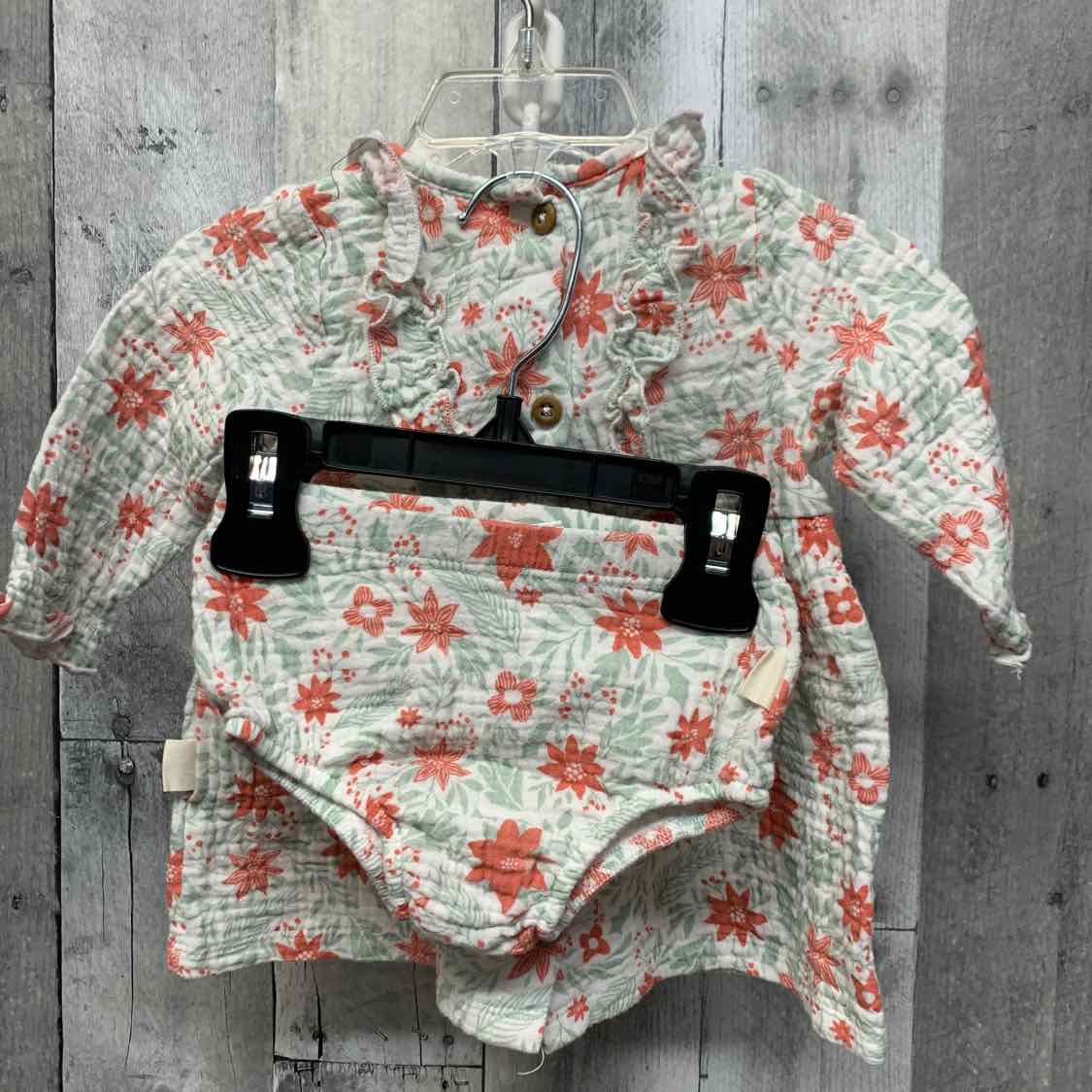 Size 3-6 Months White Floral Print B Brand 2pc Dress