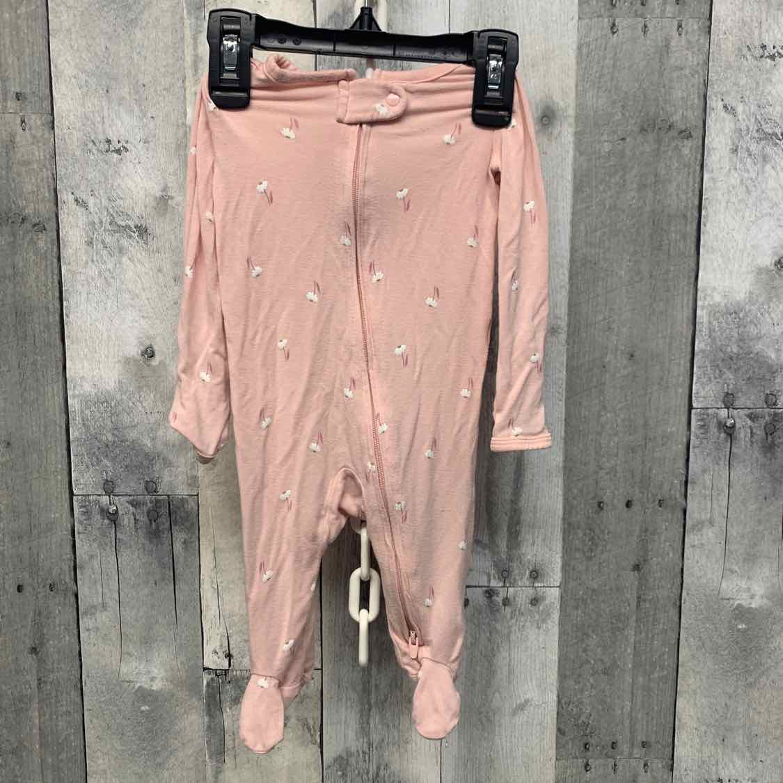 Size 3 Months Pink Print Just One You Footy PJs