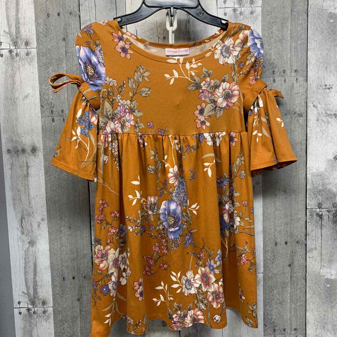 Size 7 Brown Floral Print Bonnie Jean/Baby LS Dress