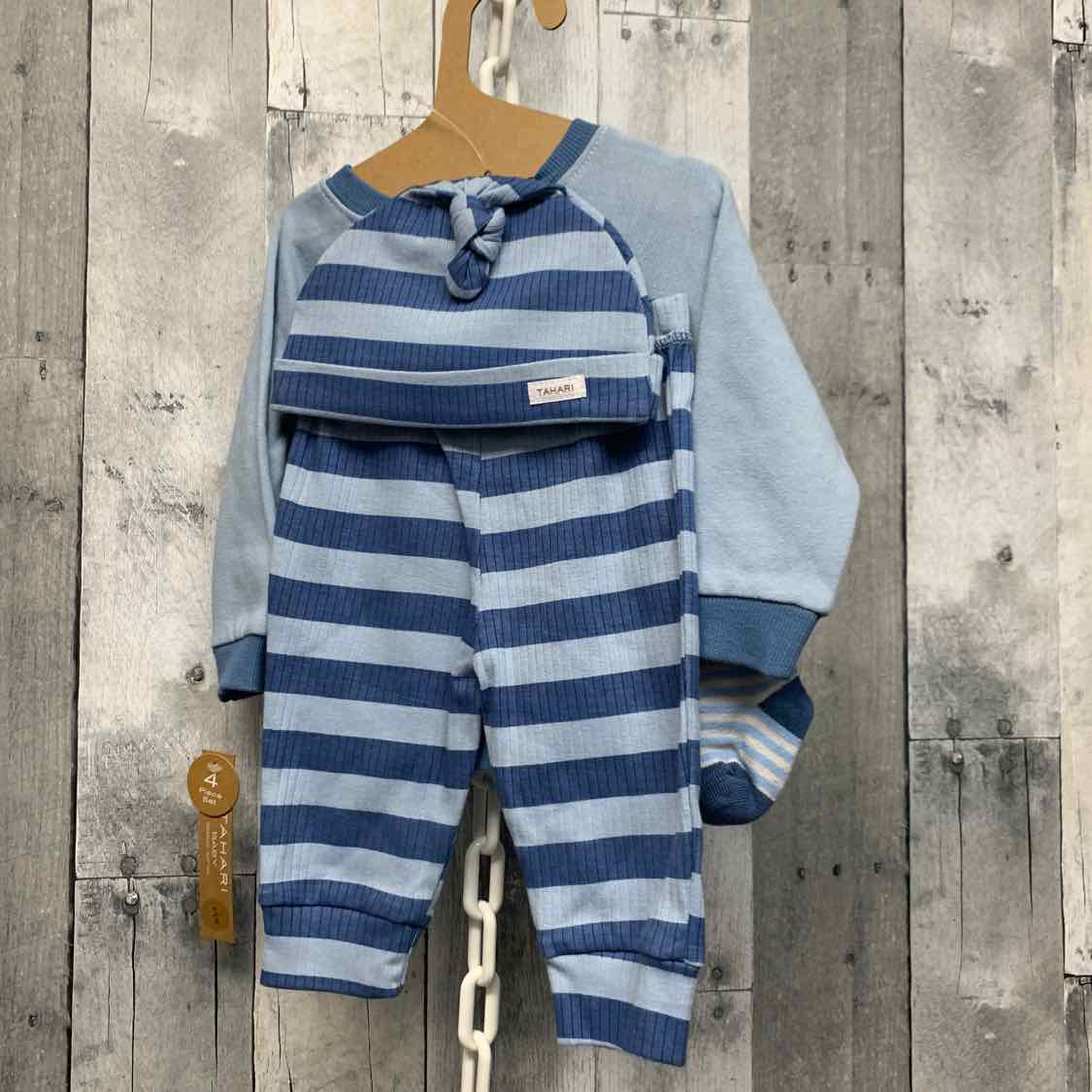 Size 6-9 Months White/Blue B Brand Shirt/Pants