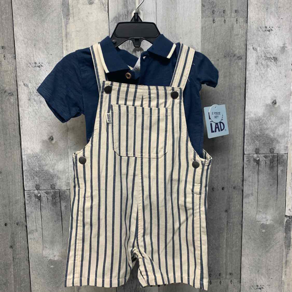 Size 18 Months Ivory/Navy Little Lad Shirt/Shorts