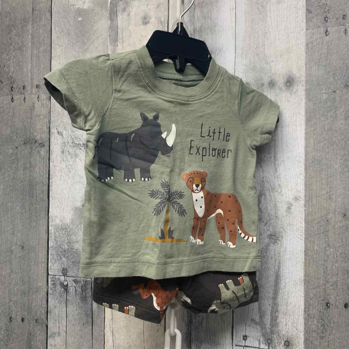 Size 3 Months Green/Brown Carter's Shirt/Shorts