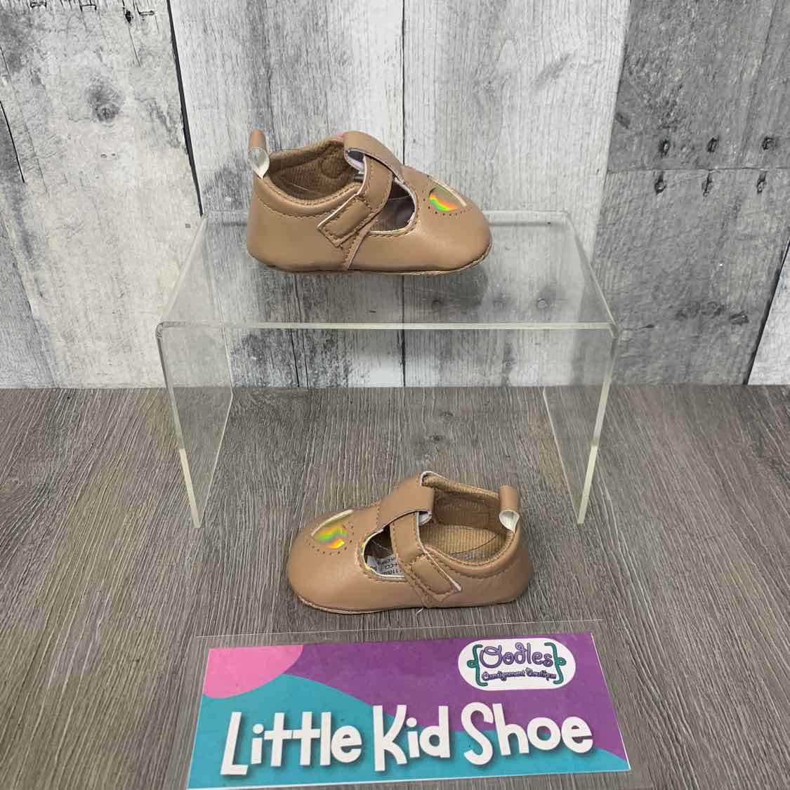 Size 1 Brown Little Me Soft Sole Shoes