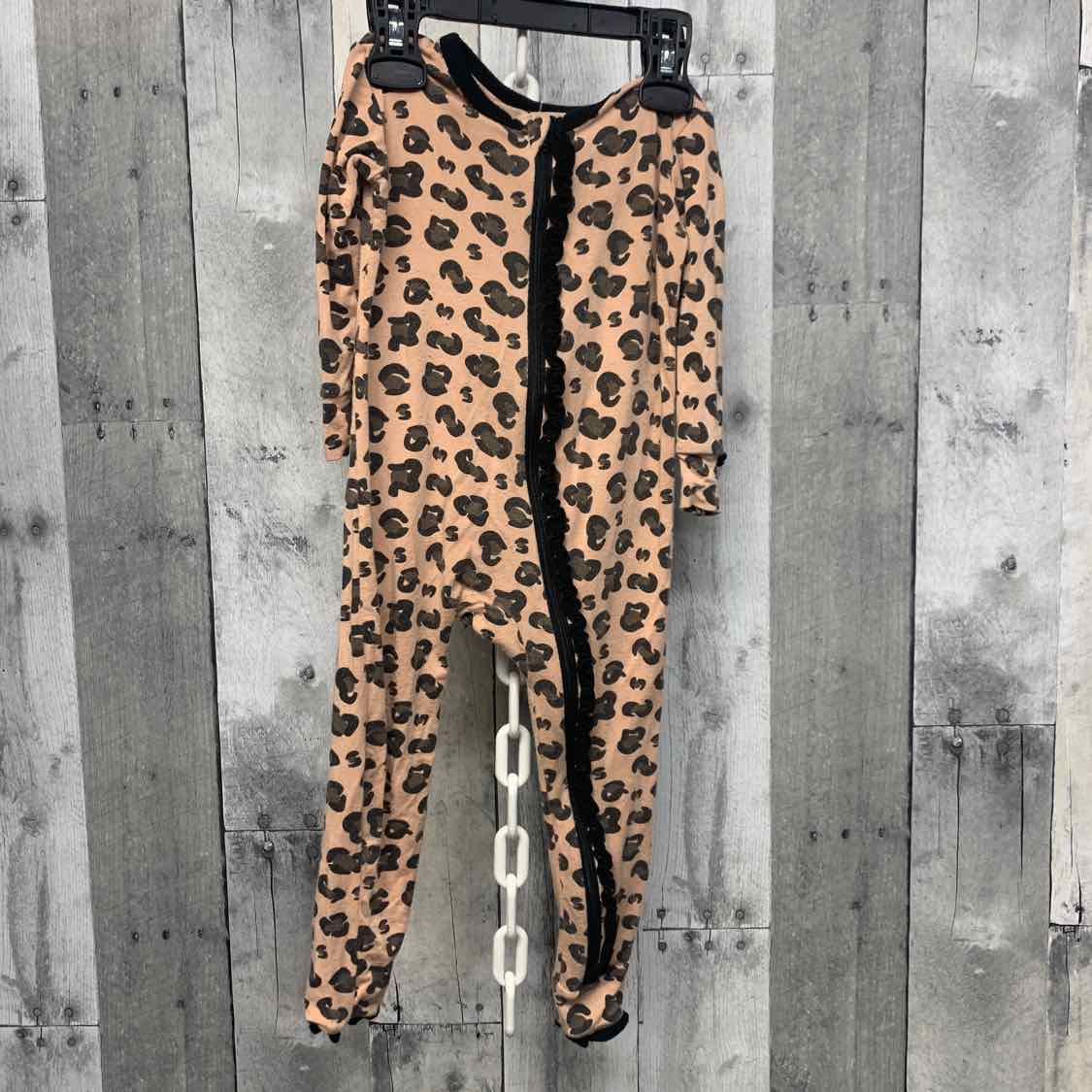 Size 18-24 Months Tan Animal Print Bamboo Footy PJs