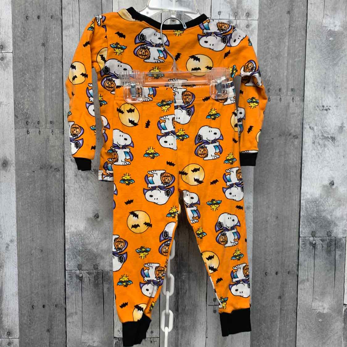 Size 3T Orange Print Peanuts 2pc PJs