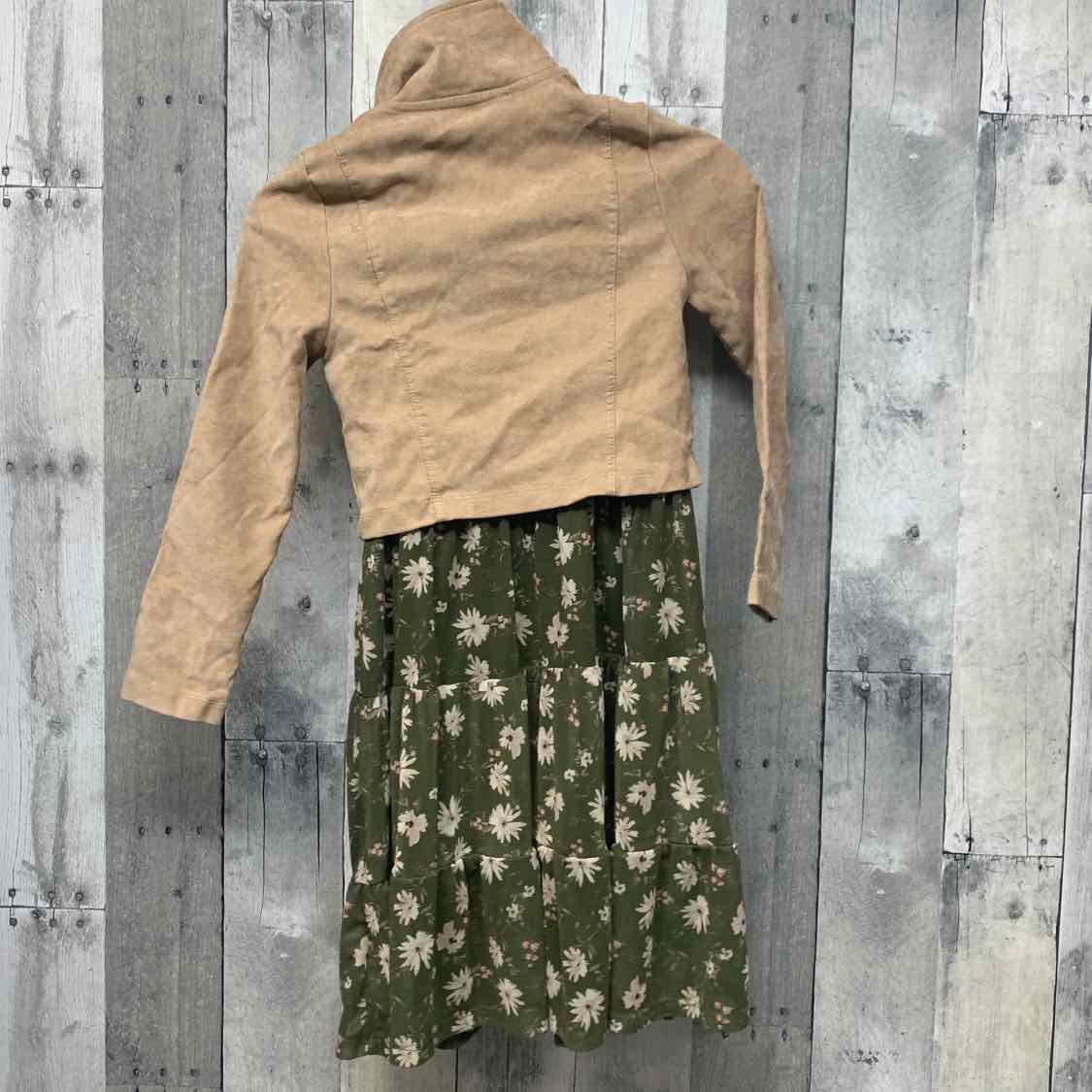 Size 6/6X Green/Tan Knit Works 2pc Dress